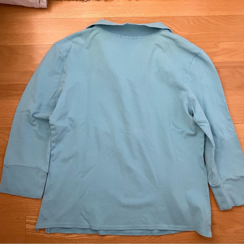Women's Light Blue Polo Shirt - Picture 5 of 5